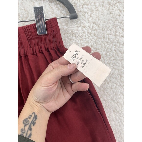 Compagnie Internationale Express Pants Women's Large Wide Leg 90s Y2K Red NWT - Picture 11 of 12
